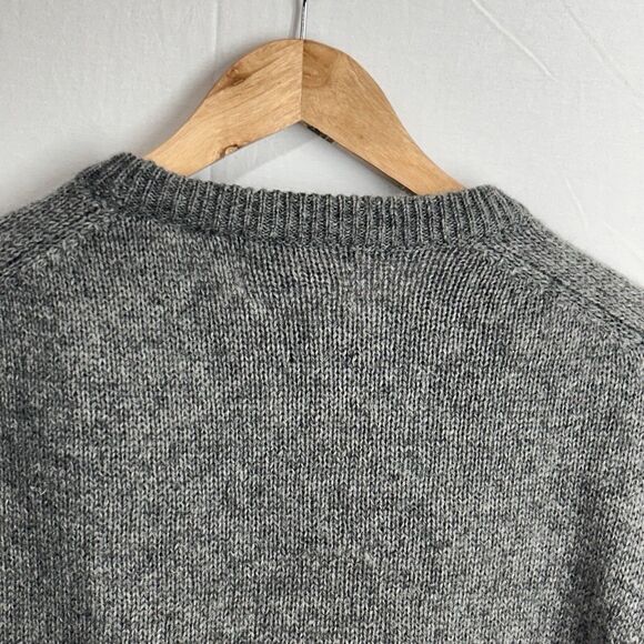 Manhattan‎ Sport Mens Large VTG Wool/ Acrylic Cable Knit Sweater Gray - Picture 7 of 11